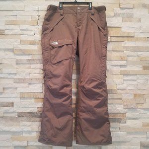 North Face Womens Large Brown Ski Snow Pants Bibs Snowboard Snowsuit Winter Suit